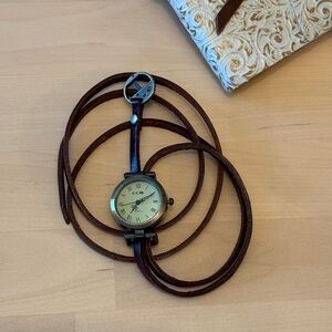 Brown Leather Wrap Watch